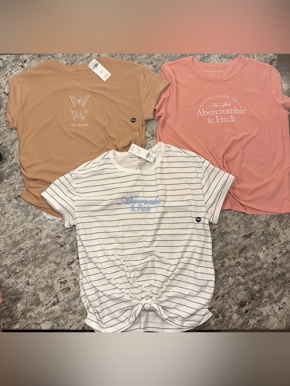 NWT & Like N Abercrombie Kids Girls Lot of 3 T shirts size 15/16 Girls